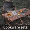 Camping Cooking Set Stainless Steel Camping Pots And Pans Kitchen Set 6 Pieces Stewing Frying Portable Outdoor Kitchenware For