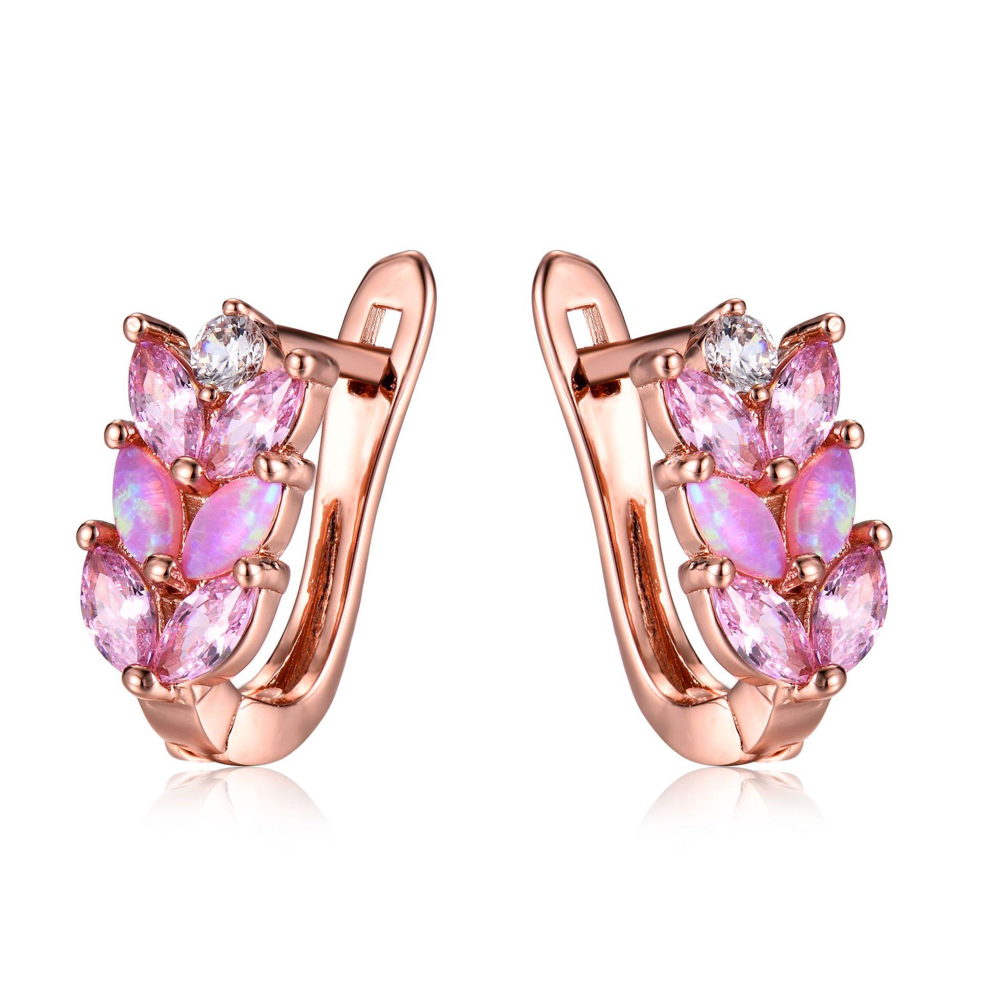 

Креативные украшения Синий Импортный Фиолетовый Бриллиант Листообразной формы Ушная пряжка