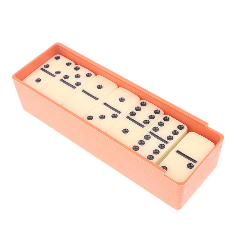 Domino Game Set With Box Melamine 28 Dominoes Tiles Gifts Professional Table Game Multifunctional For Family Game Decor