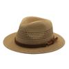 Spring and Summer Hollow Straw Top Hat Outdoor Sunscreen European, American and Panama Casual Straw Hat Men's Breathable Sun Hat