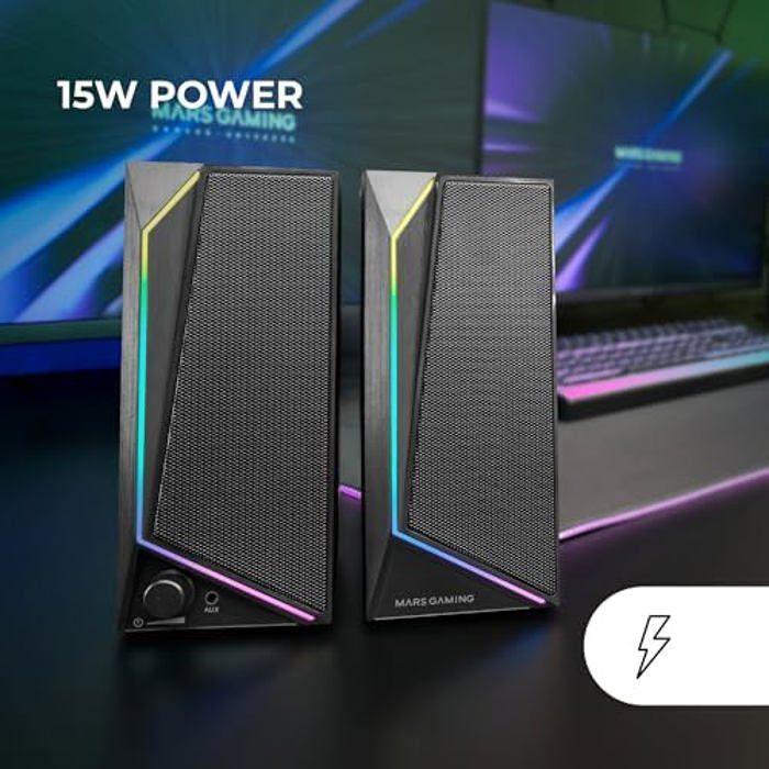 Haut-parleurs gaming - mars gaming - ms72 - 15w - éclairage rgb flow - usb et jack
