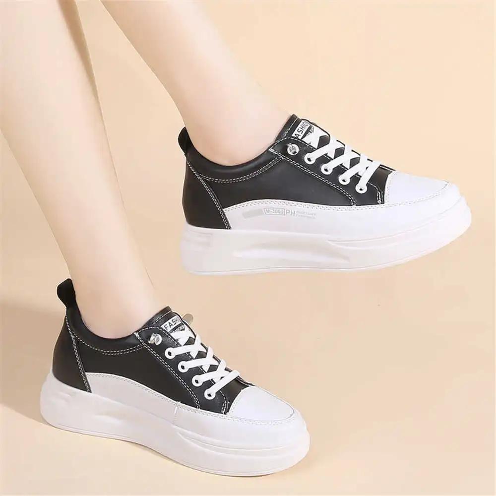 Fashion Dark Nonslip High Platform Shoes Woman Oxford Black Heel Basketball Brand For Women Sneakers Sport Sneachers Character