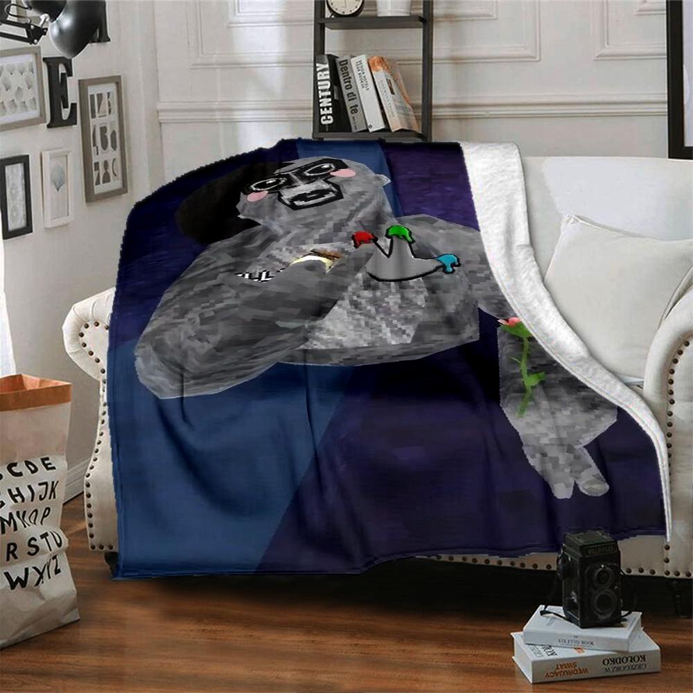 1Pc Gorilla Party Celebration Blanket For Couch Bed Plush Cozy Fuzzy Blanket Super Soft Warm Blankets For Fall And Winter 091896