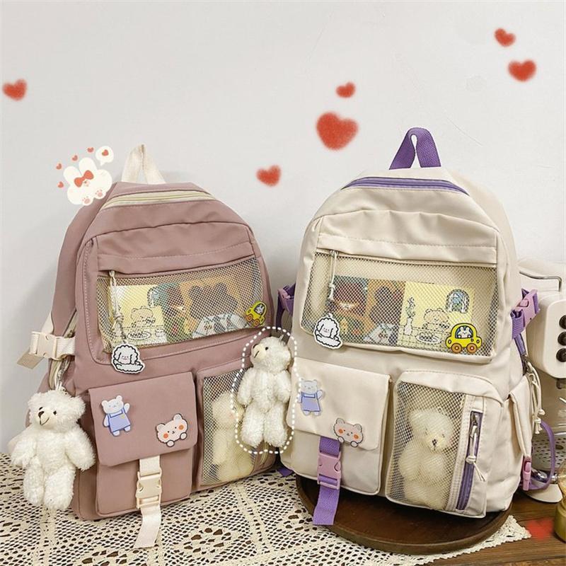 New Korean Campus Vintage Cute Versatile Casual Girls' Backpack Cute Middle School Students' Backpack Opening Day Gift