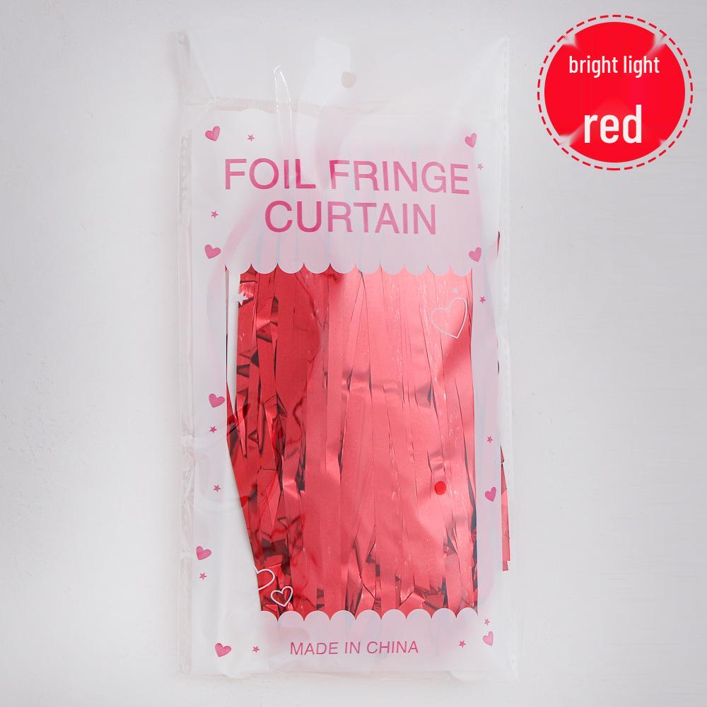 Gold Glänzende Lametta Quastenvorhänge (1x2m) für Hochzeitsbühnen- oder Türdekoration.