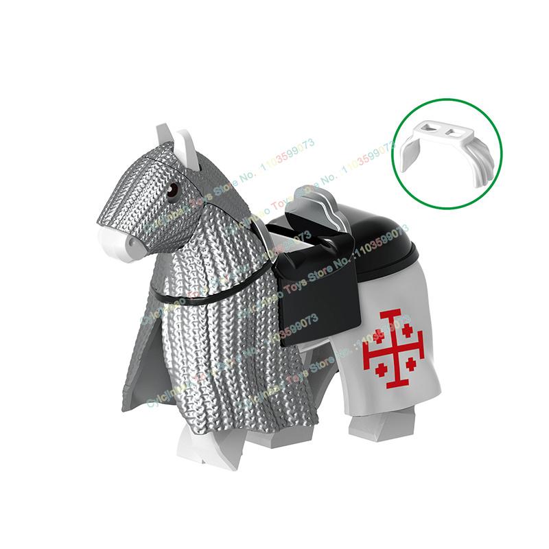 Medieval War Horse Teutonic Knights Knights Templar Building Block Ancient Action Figures Building Toy For Children G0128