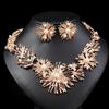 European and American Necklace Set Geometric Retro Exaggerated Alloy Inlaid Imitation Pearl Wedding Accessories Versatile Fashion
