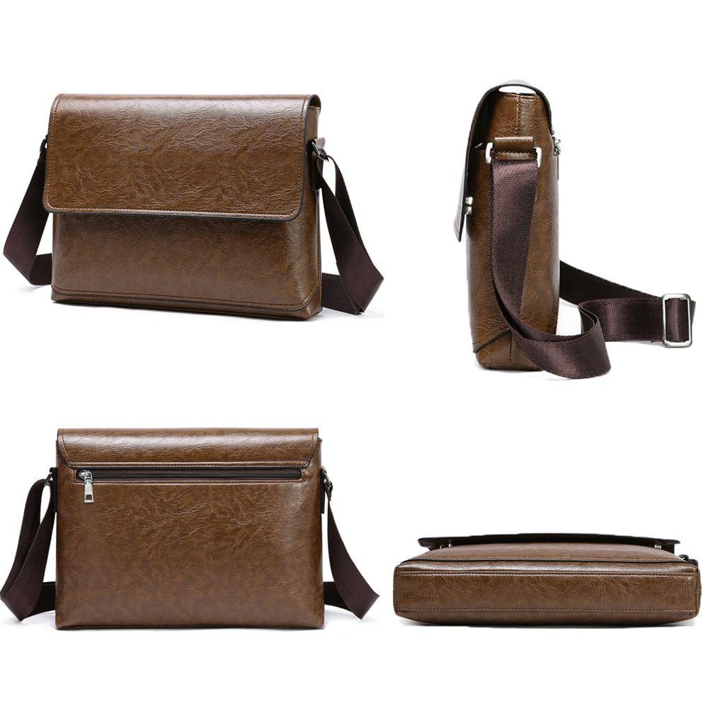 Luxury PU Leather Crossbody Bag Multifunctial Vintage Business Handbag Single Shoulder Messenger Bag Business Occasi