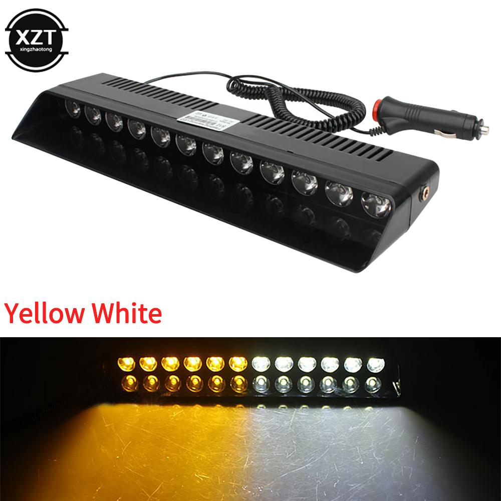 Car Strobe Flashing Lights Lamp 12LED Red/Blue/Amber/Yellow/White Police Led Flasher Emergency Warning Light For Car 12V 12W