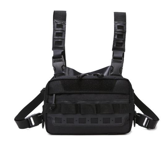Outdoor Chest Bag for Men, Water-Resistant Fishing Chest Pack, Tactical Vest for Running, Cycling, Hiking, Lightweight Chest Pack Rig for Sports