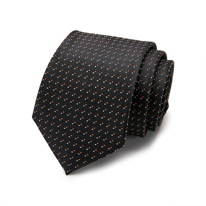 Men's 7.5cm Jacquard Polyester Striped Tie for Formal Business or Interviews