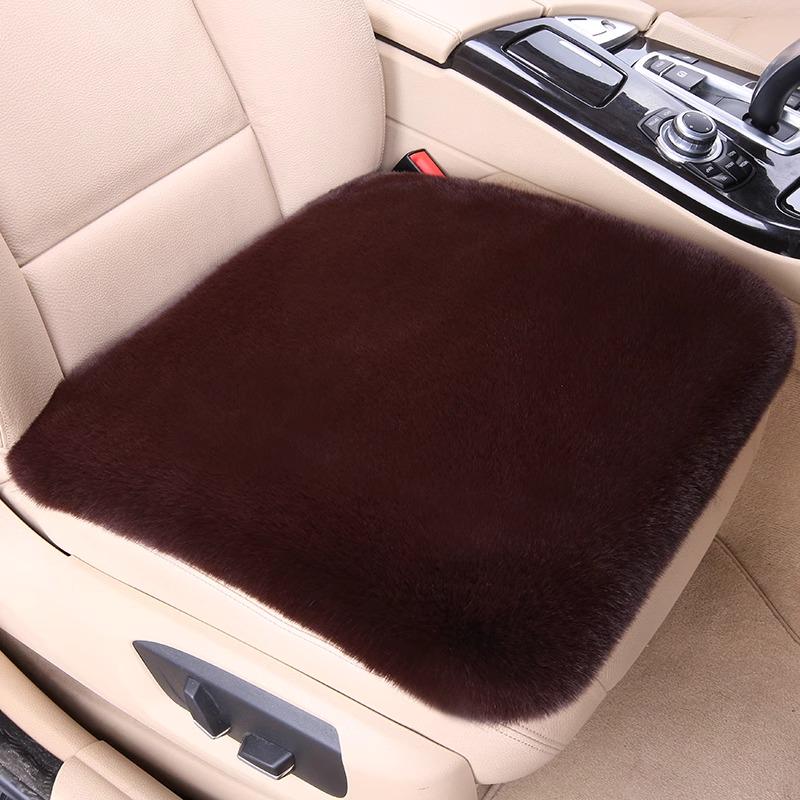 Universal Plush Car Seat Cushion - Thick, Warm, Non-Slip Rabbit Hair for Autumn & Winter