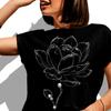 Pearl Lotus Flower Shirt for Women, Soft Luxury Floral Tee