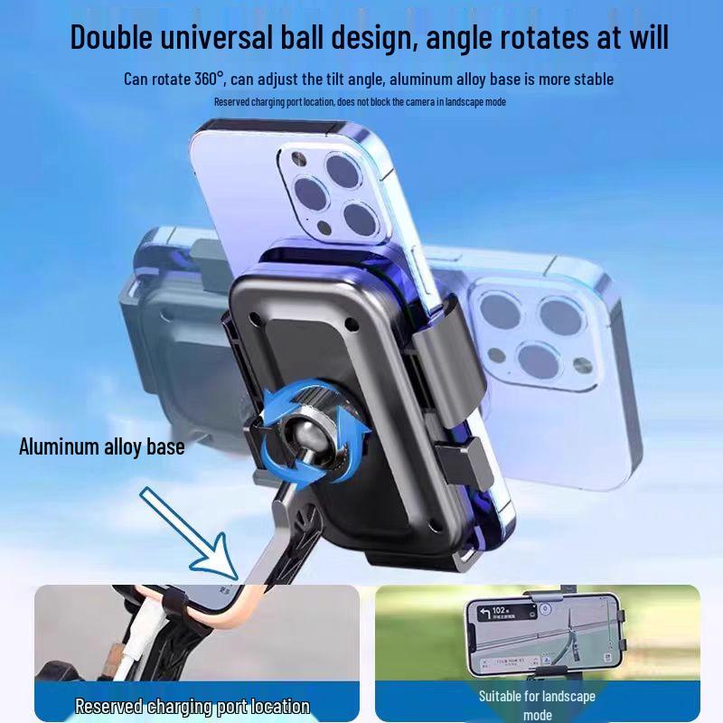 Shockproof Electric Vehicle & Motorcycle Phone Holder for Navigation