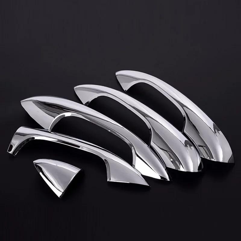 For Mercedes Benz A B C E Class W177 V177 W247 W213 X253 W205 2016-22 ABS Carbon Fiber Car ABS Chrome Door Handle Cover Trim LHD