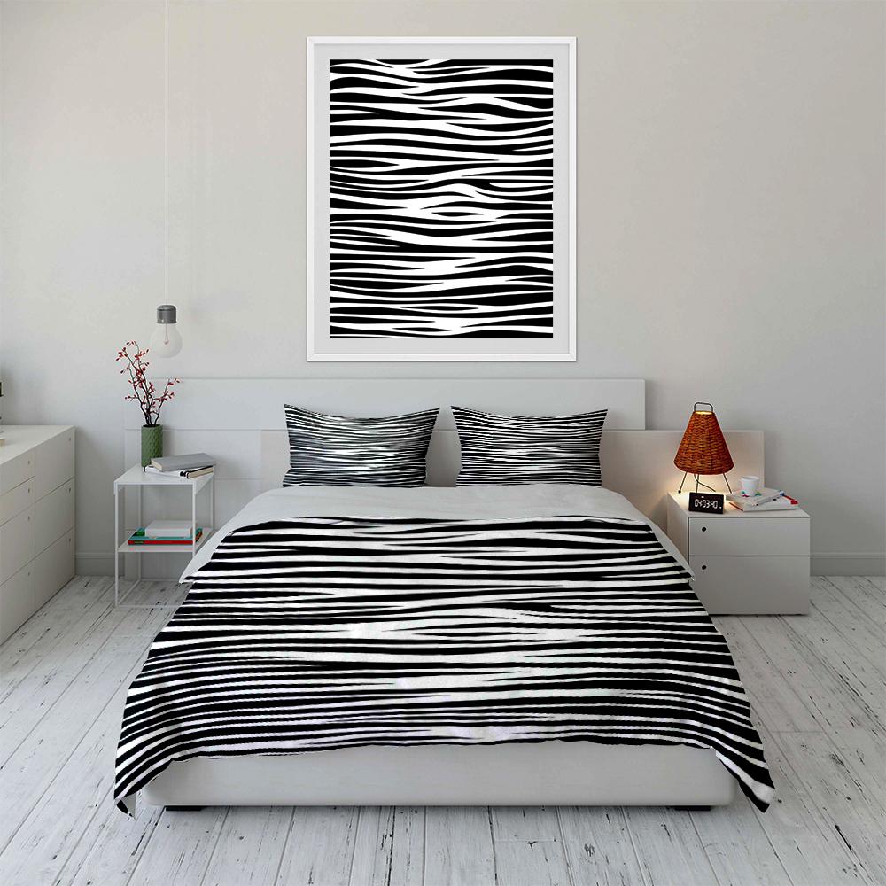 Zebra Stripe Pattern Bedding Set Bedding set (1 duvet cover, 2 pillowcases, duvet not included)