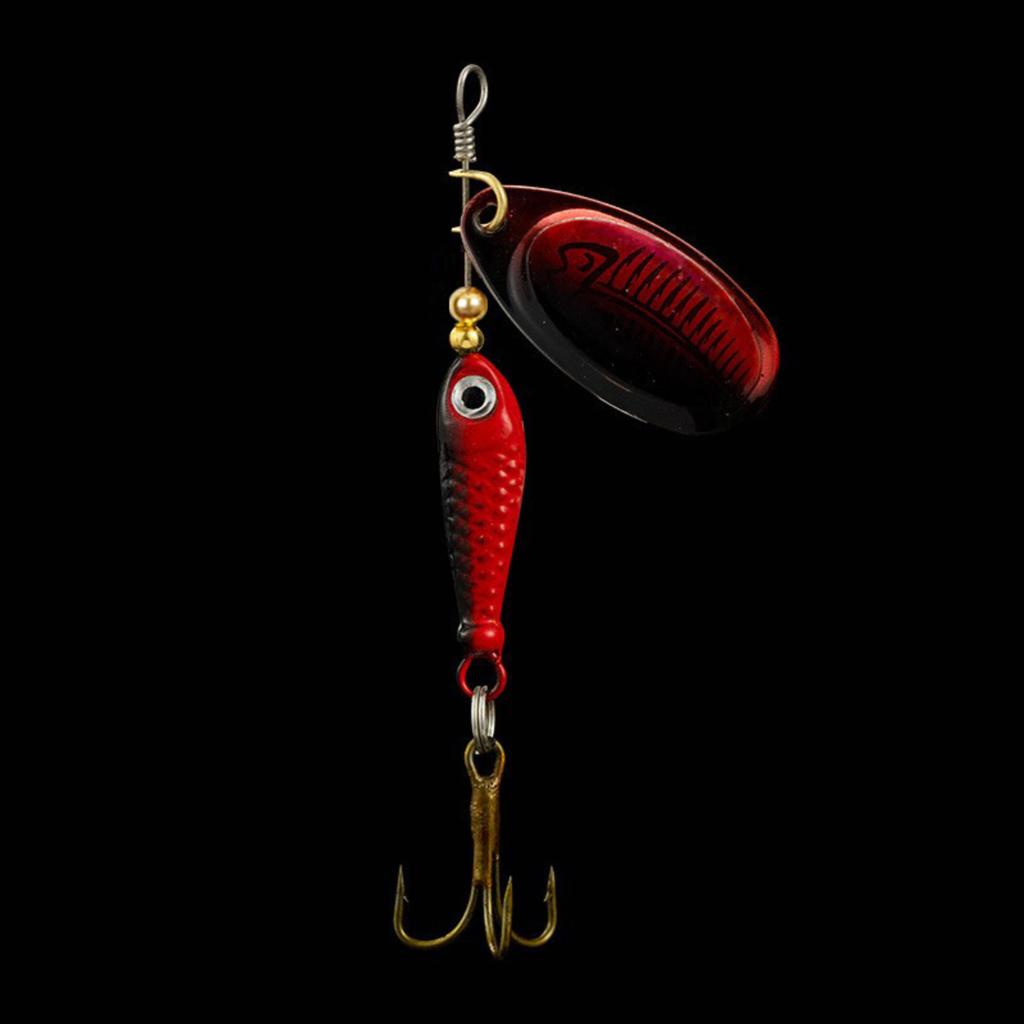 9g 7cm Fishing Lure Spinnerbait Metal Fishing Spoon Bait with Rotating Blade and Treble Hook for Freshwater Fishing Tackle