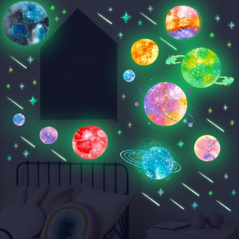 New Luminous Planet Star Sticker Living Room Bedroom Children's Room Decoration Fluorescent Wall Sticker