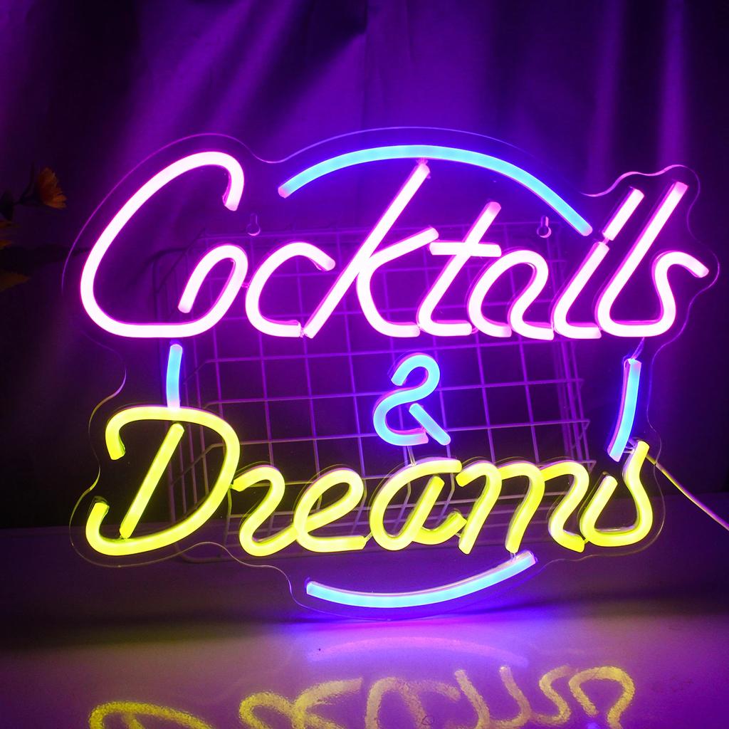 Cocktails Beer Neon Sign - Bright LED Bar Decor,  Commercial Pub & Home Bar, Grand Opening Gift for Bartenders & Brew Lovers