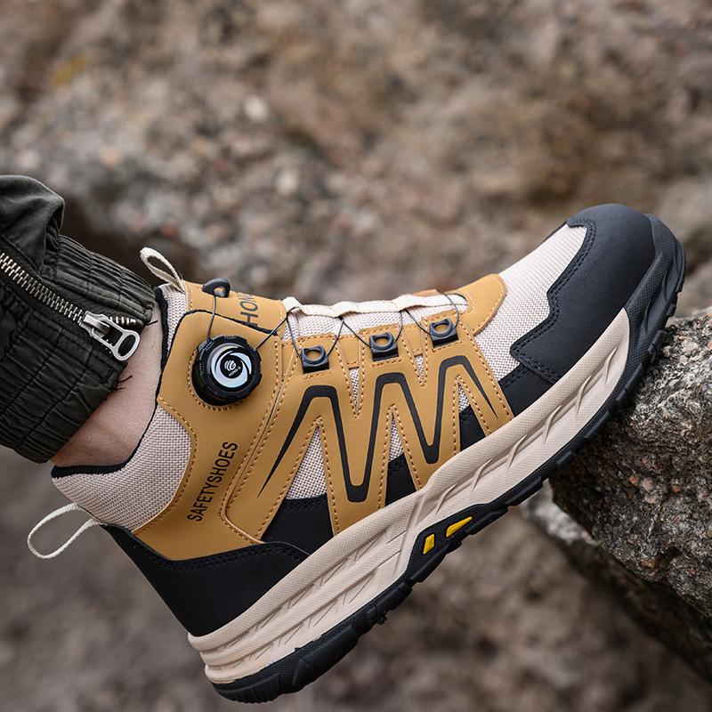 Top Qua Rotating Button Safety Shoes for Men Shoes Composite Toe Work Sneakers Puncture-Proof Indestructible Shoes Work Boots