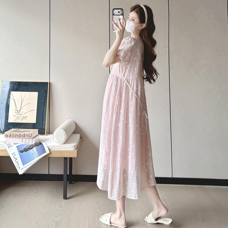 2026 Chinese Style Maternity Dress: Plus Size, Sweet Temptation, Slim Fit for Summer