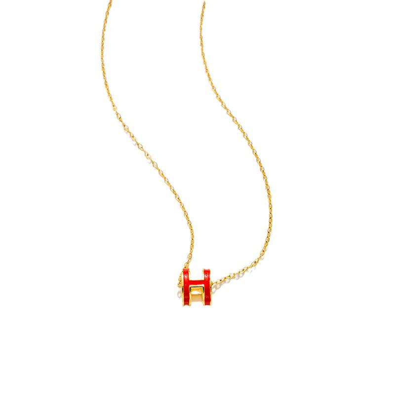 2022 Trendy Titanium Steel H Letter Necklace for Women - European and American Style, Versatile Fashion Clavicle Chain