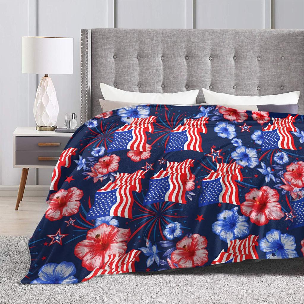 4. Juli USA Warme Weiche Decke Dekorative Plüsch Bettwäsche Überwürfe Mode Sofa Sessel Flanell Tagesdecke Schlafsofa Abdeckung