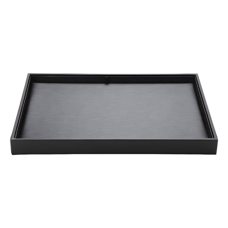 Stackable Jewelry Display and Storage Tray Delicate Black PU Jewelry Display Holder Tray For Organizing Necklaces Rings L