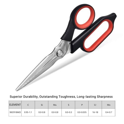 LIVINGO Damascus Scissors - Premium Heavy-Duty Steel, Sharp Blades, Ideal for Cutting Fabric, Cardboard, and Metal Wire, Retro Industrial Design, with