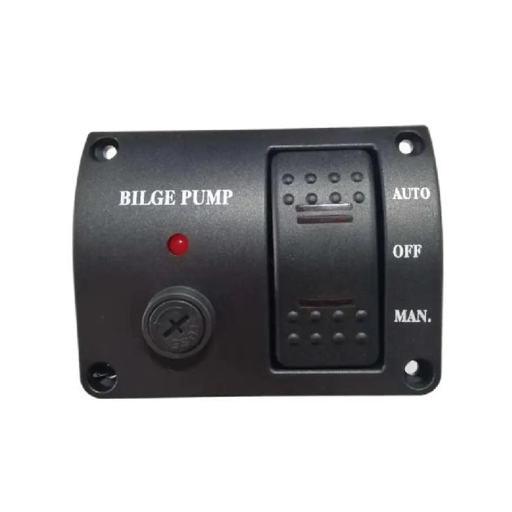 Marine Boat Bilge Pump Panel Switch Plate ABS Manual Automatic Closing Spring Return 12V 10196-12 1PCS