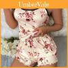 Sleepwear Set For Women Polyester Floral Short Sleeve Lounge And Sleepwear For Summer Relaxation
