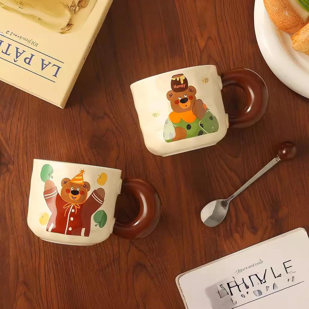 Suvenir Cană Ceramică Urs Desene Animate Personalizată Creativă Cană Cuplu Cană Apă Cadou Ziua de Naștere Fete