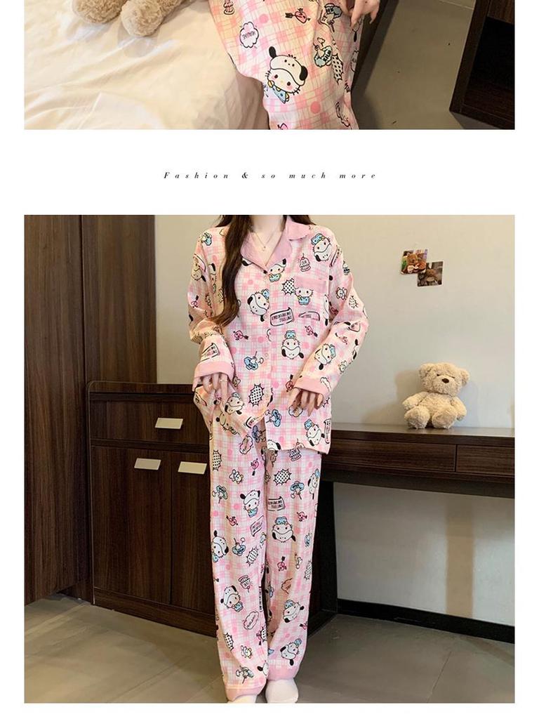 Japanese Style Cloud Cotton Cartoon Pajamas - Women's Long Sleeve Autumn Set - Popular Sweet Homewear