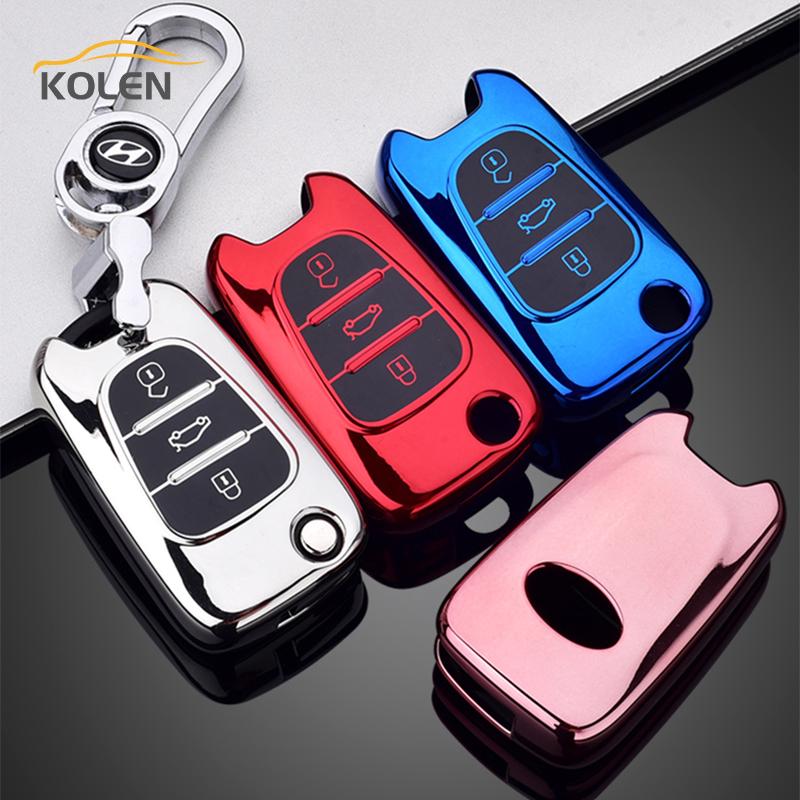 New Tpu Car Remote Key Case Cover Shell Fob For Kia Rio K2 K3 K5 Ceed Cerato Sportage Soul For Hyundai I20 I30 Ix25 Ix35 Solaris