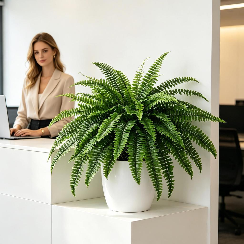 Lifelike Artificial Boston Fern Fake Plastic Plants Decorations UV Resistant For Outdoor Home Kitchen Decor Garden Decoration