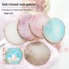 Gold Rim Resin Agate Nail Art Mixing and Display Palette