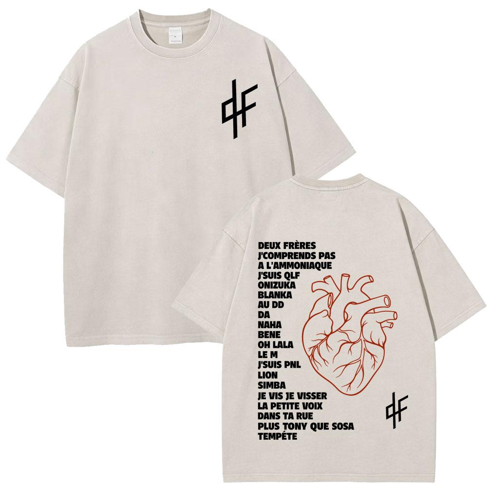 French Rapper Pnl Album Merch Graphic Tshirt Le Monde Chico Tshirt Unisex Unisex Fashion Hip Hop Oversized Vintage Washed Tshirts