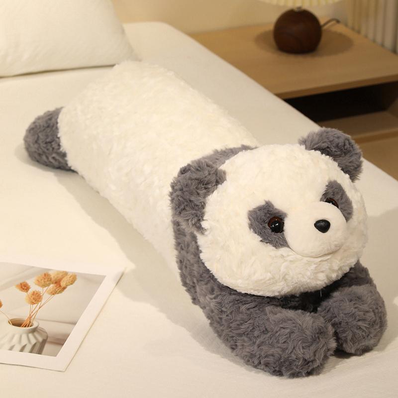Long Cartoon Animal Plush Throw Pillow Cozy Fabrics Dog Panda Fox Doll Soothing Sleeping Pillow Lovely Home Decor Kids Companion