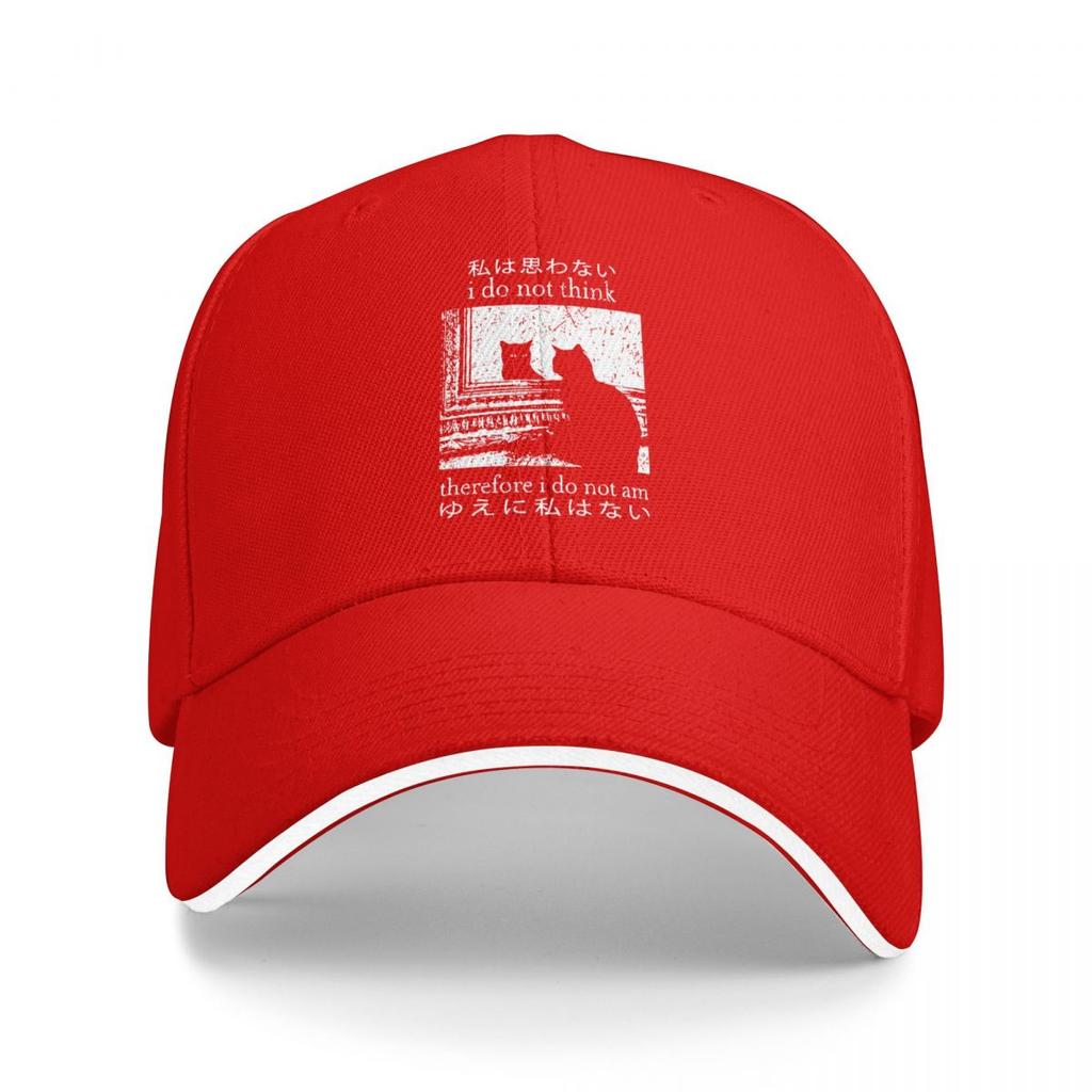 Baseball Caps I Do Not Think Therefore I Do Not Am Hoodie Funny Japanese Cat Meme Graphic FeUnisex Unisex Casual Summer Caps