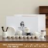 White porcelain flower tea set, household Chinese teacup, teapot cover bowl, office tea, high-end gift box packaging and printing