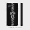 Black Lace Print New Hot Phone Case For iPhone 17 16,15,14,13,12,11,Pro,XS,Max,XR,Plus,Mini Soft Silicone Black Shockproof