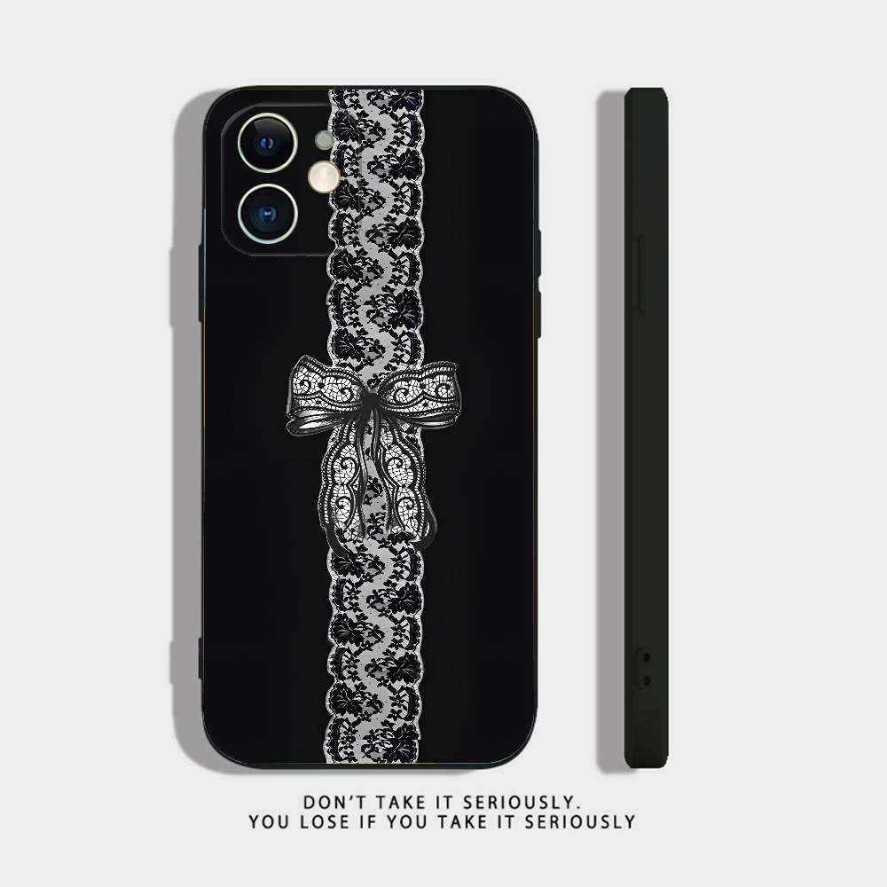 Black Lace Print Phone Case for Xiaomi Redmi Note 14 13 12 11 Pro Plus 4G 5G 12S 11S 10S 10 9 9S 8 Redmi 10C Cover Redmi Note 14 Pro 4G