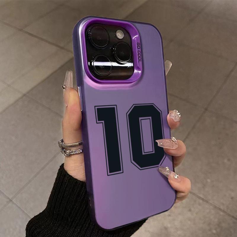 Phone Case For iPhone 16 15 14 Pro Max 11 12 13 Pro 7 8 Plus SE  X XS Lucky Numbers Football Electroplate Shockproof Cover
