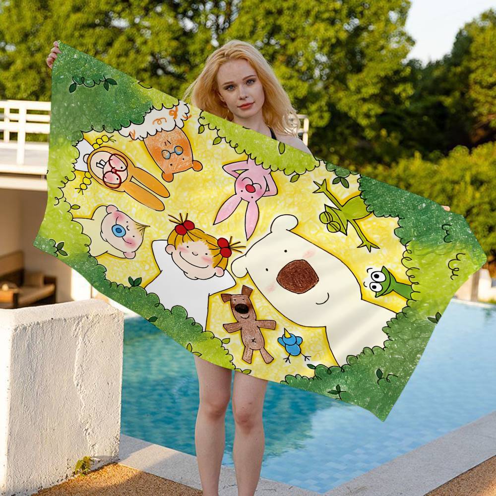 C-Coco-Chan Anime Bath Towel Microfiber Soft Water Absorbing Breathable For Girl Kids Decorative Cartoon Beach Towel