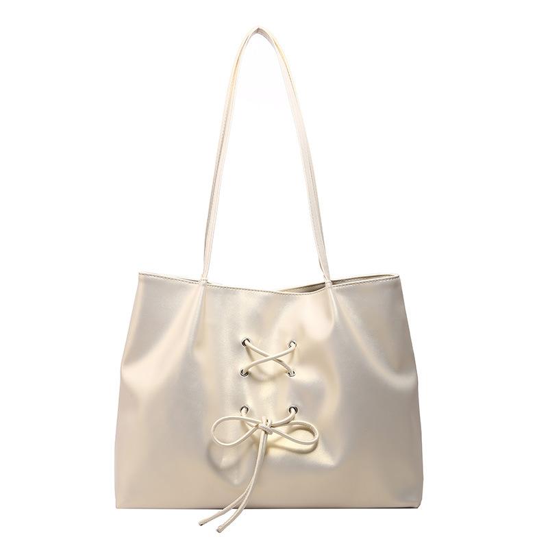 

Модная сумка-тоут большой вместимости для женщин 2024 года, весна-лето, новая простая повседневная сумка через плечо, сумка для подмышки белый