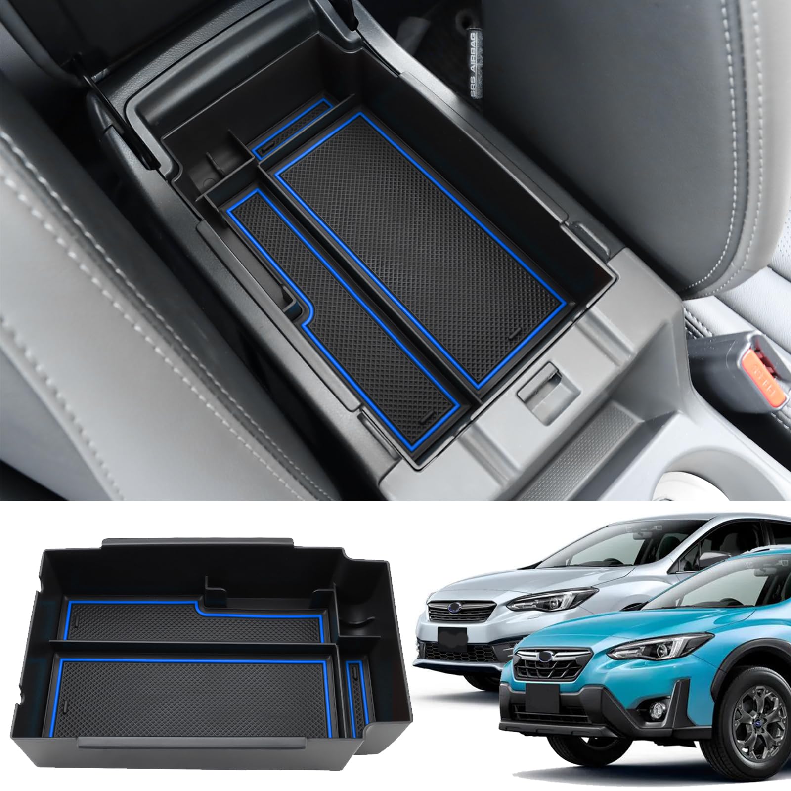 

Auovo New Subaru Crosstrek GUD/GUE Storage Box, Console Box, Armrest Box, Center Console Tray, синий