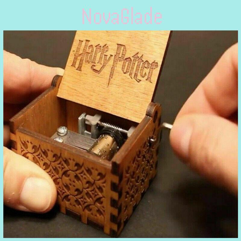 Harry Potter Engraved Wooden Music Box Vintage Storage Box Design