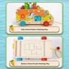 Children's Wooden Multi Functional Animal Shape Matching Toy Puzzle Pulling Carrot Game Baby Fishing Cart Building Blocks