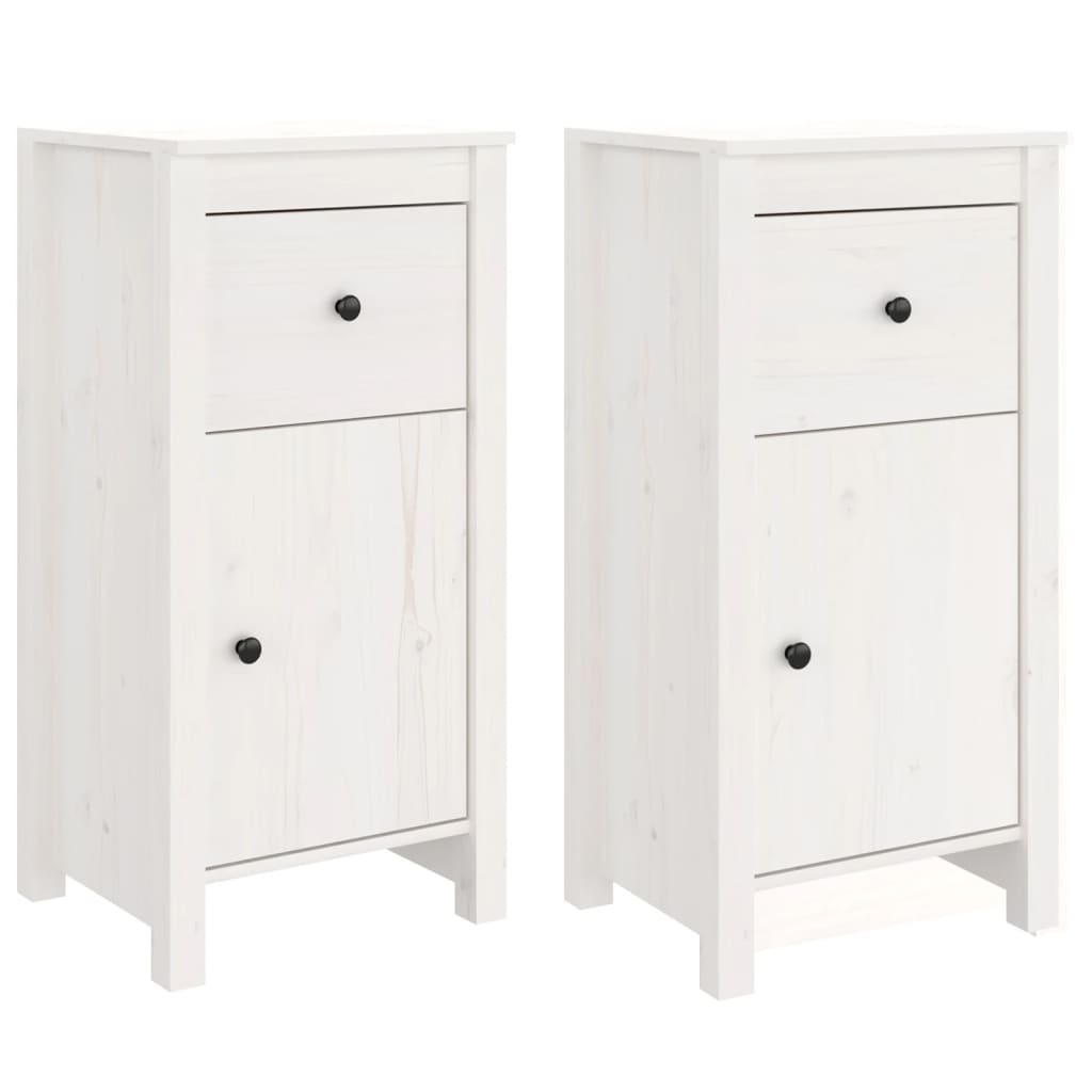 Sideboards 2 Pcs. White 40 X 35 X 80 Cm Solid Pine Wood