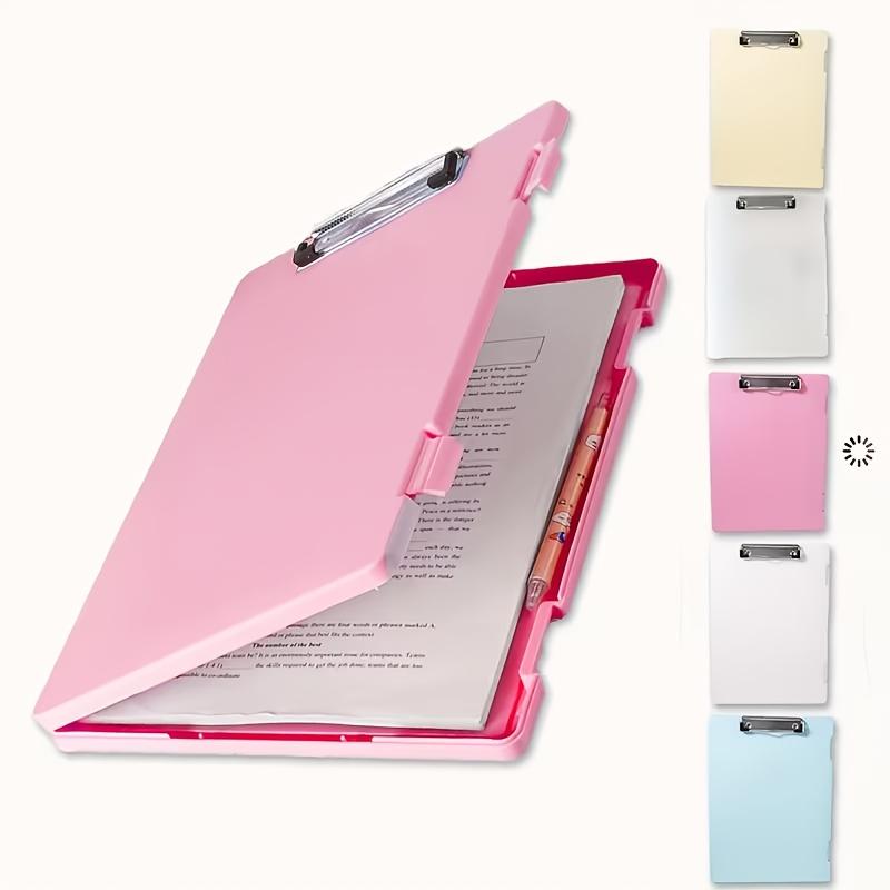 Clipboards with Storage, Plastic Storage Clipboard with Low Profile Clip, Binder Clipboard Folder Side-Opening,Office Supplies